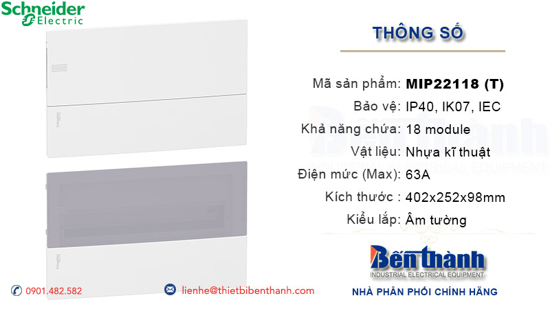 Tủ điện Schneider 18 module âm tường