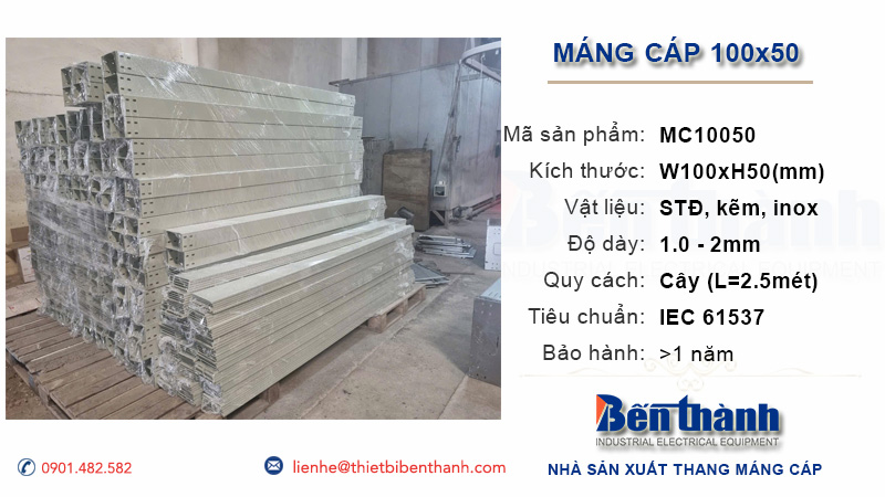 Máng cáp 100x50 bán chạy nhất cho công trình