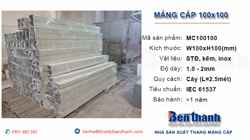 Máng cáp 100x100 cho công trình cao tầng, nhà xưởng