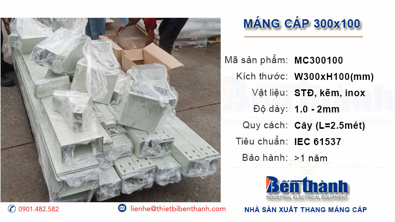 Máng cáp 300x100 cho hệ thống dây khối lượng lớn
