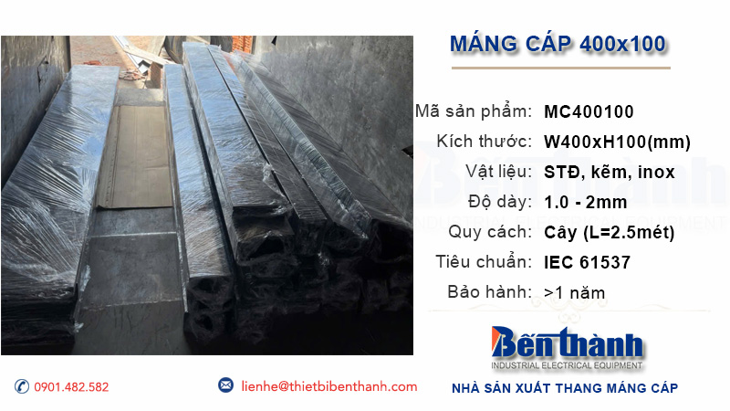 Máng cáp 400x100 cho hệ thống điện công suất lớn