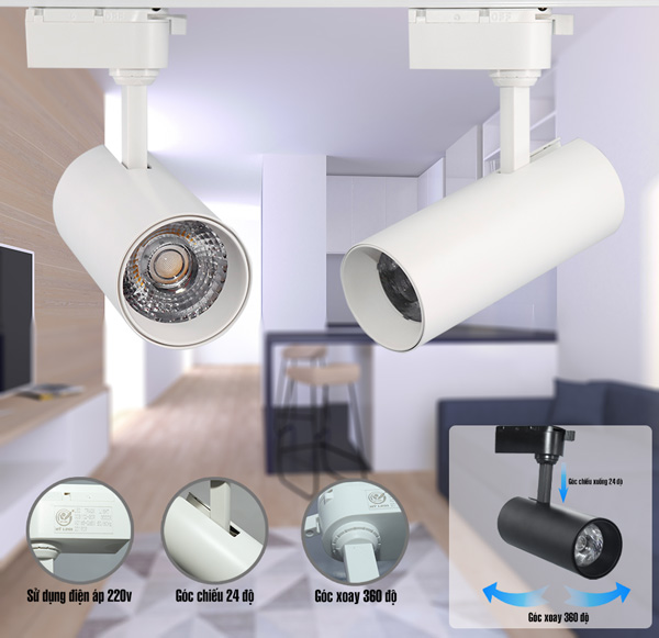 Đèn pha chiếu điểm sản phẩm trưng bày và không gian nội thất