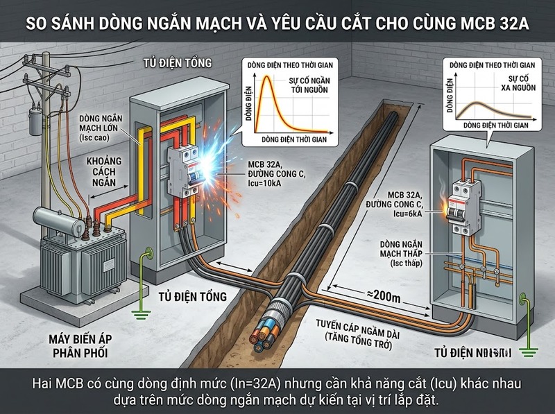 Cách chọn khả năng cắt MCB