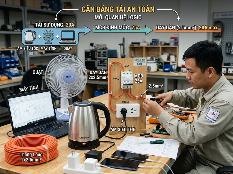 Cách chọn MCB cho mạch ổ cắm