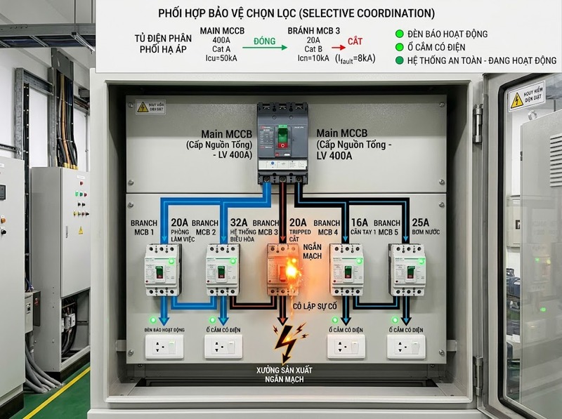 Cách phối hợp MCB và MCCB trong hệ thống điện