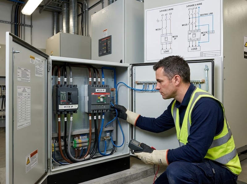 Hệ thống điện 3 pha nên dùng MCCB 3P hay 4P?