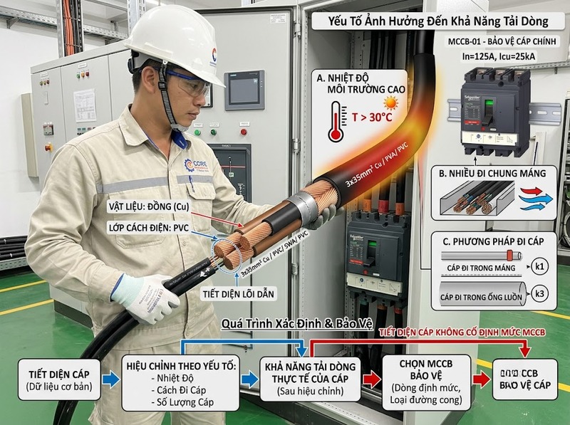 Cách chọn MCCB theo tiết diện dây dẫn