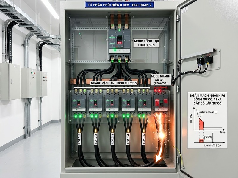 Cách phối hợp MCCB tổng và MCCB nhánh