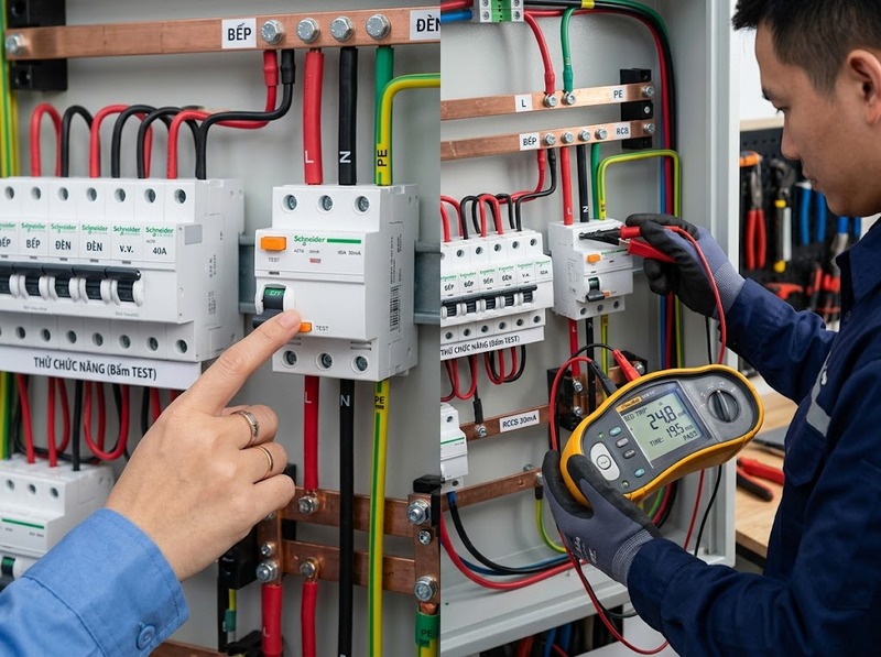 Nút Test RCCB dùng để làm gì và kiểm tra thế nào?